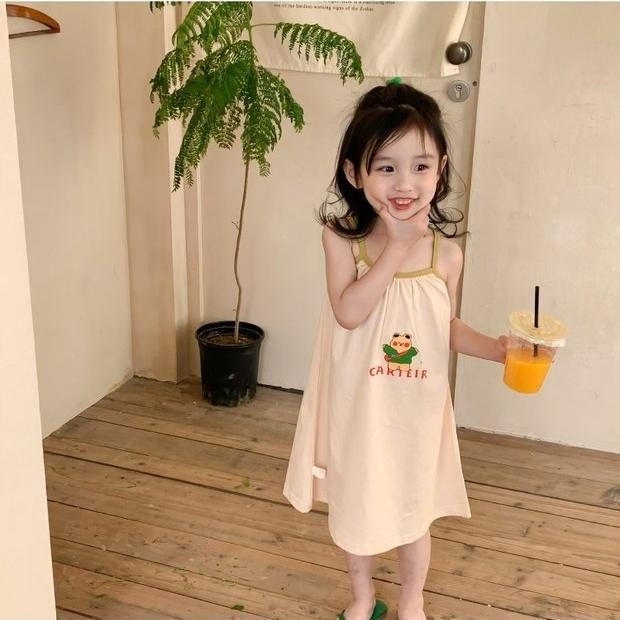 Đầm Hai Dây In Họa Tiết Hoạt Hình Kiểu Hàn Quốc Thời Trang Mùa Hè 2022