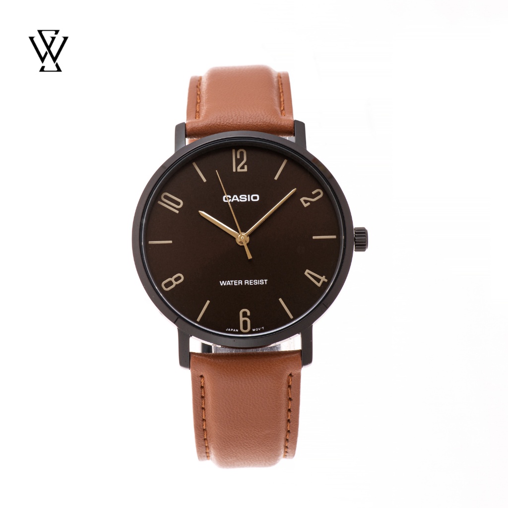 Đồng Hồ Quartz Nam Casio WATCHSTORE MTP-VT01BL-5BUDF Thiết Kế Kính Khoáng 40mm, Dây Đeo Da Và Vỏ Thép Không Gỉ