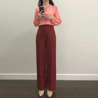 Quần ống suông cài trước