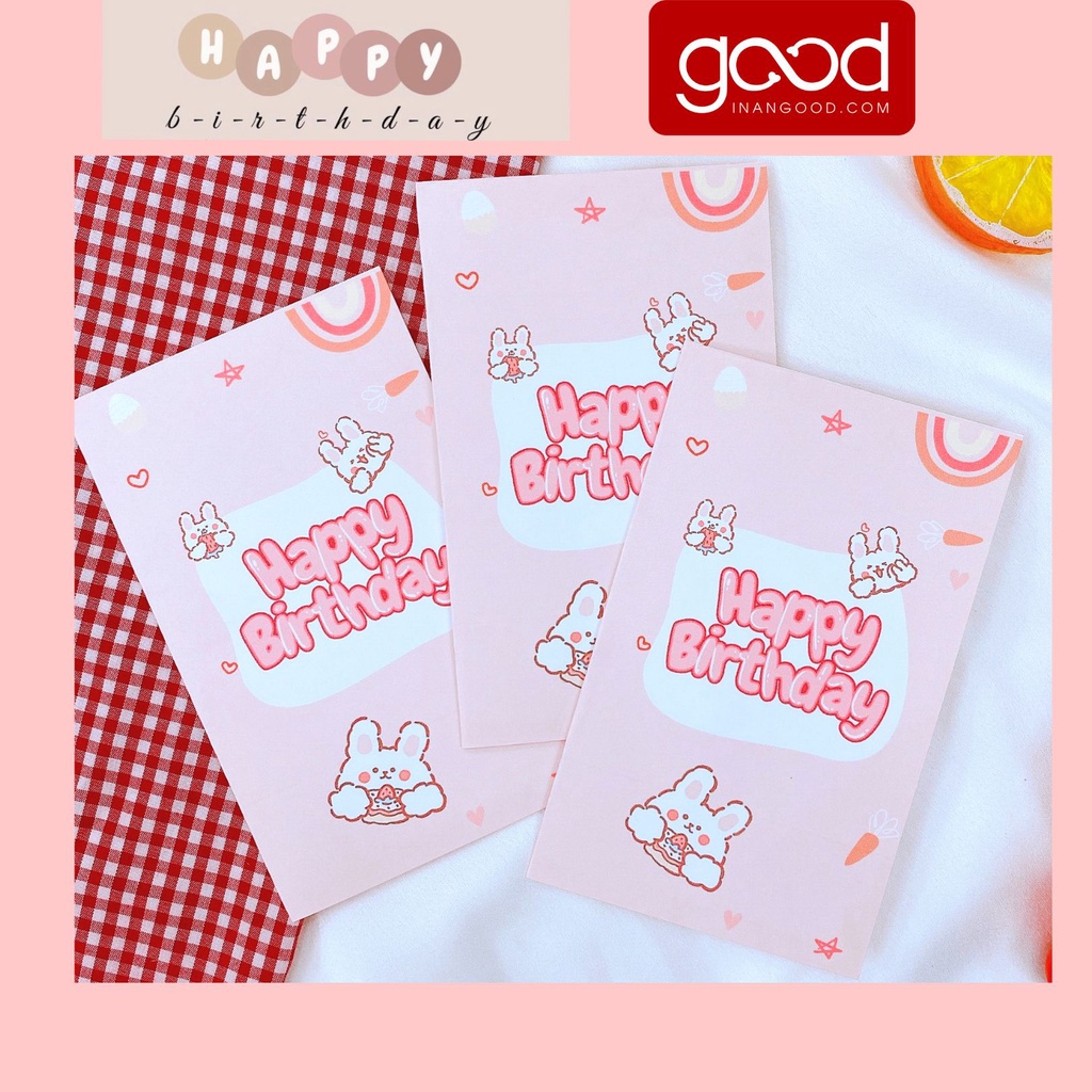 (Siêu rẻ) Thiệp chúc mừng sinh nhật/Happy birthday nhiều màu sắc pastel siêu dễ thương