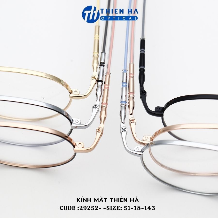 Gọng kính tròn Thiên Hà Optical chất liệu kim loại,dáng tròn phong cách Hàn Quốc siêu nhẹ,full màu dễ đeo TH29252