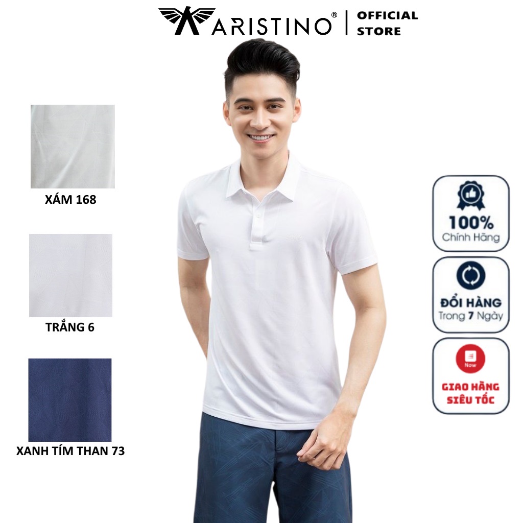 Áo Thun Polo Ngắn Tay Có Cổ Bẻ ARISTINO APS023S1 Phông Nam dệt họa tiết dáng regular fit suông vải polyester thể thao