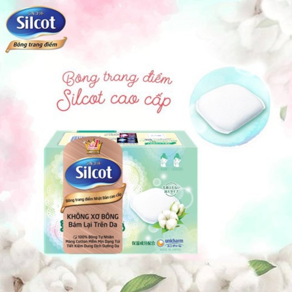 Combo 3 hộp Bông tẩy trang (bông trang điểm) cao cấp Silcot Premium 66 miếng/hộp