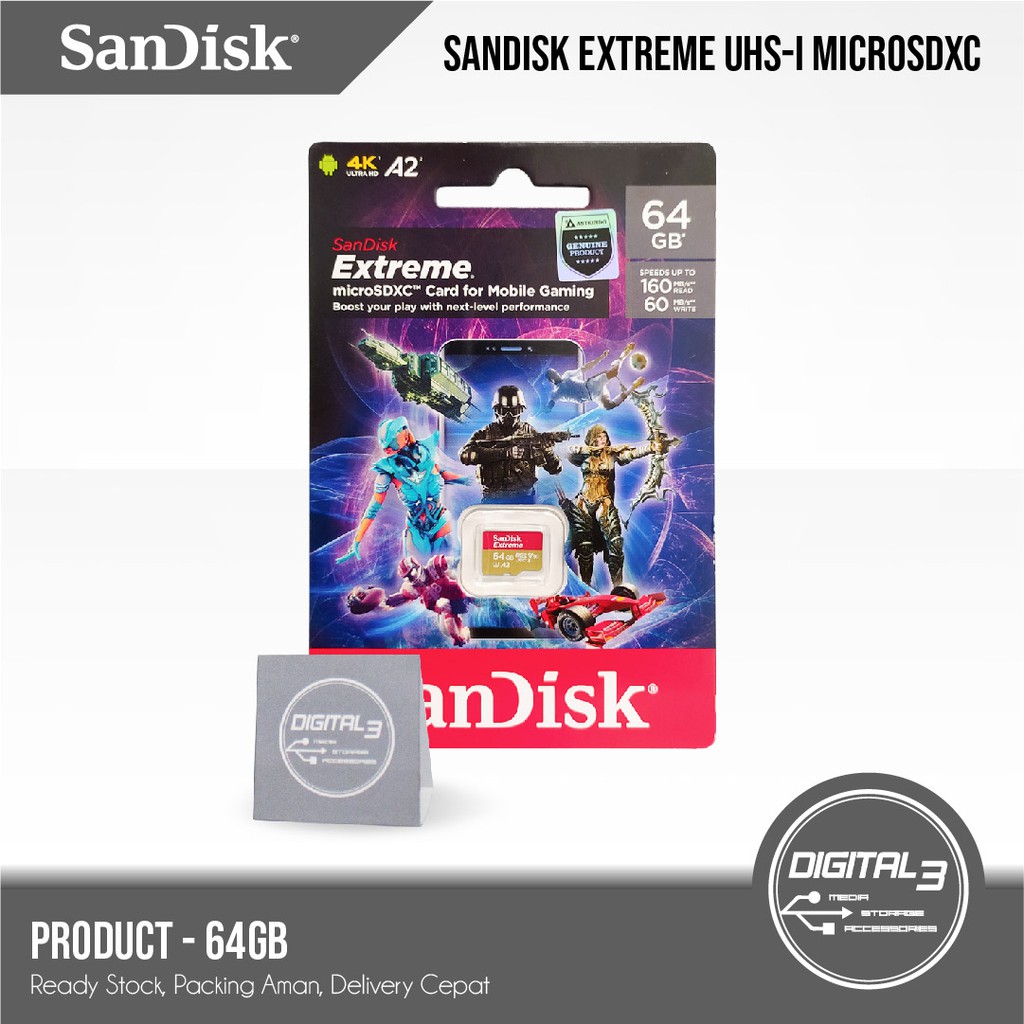 Sandisk Extreme Micro Sd 64gb 160mb / S Micro Sdxc Uhs-I No Adapter