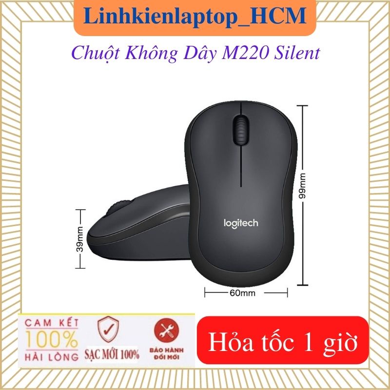 M220 Silent- Chuột Không Dây M220 Silent- Không Gây Tiếng Ồn- Tặng kèm pin