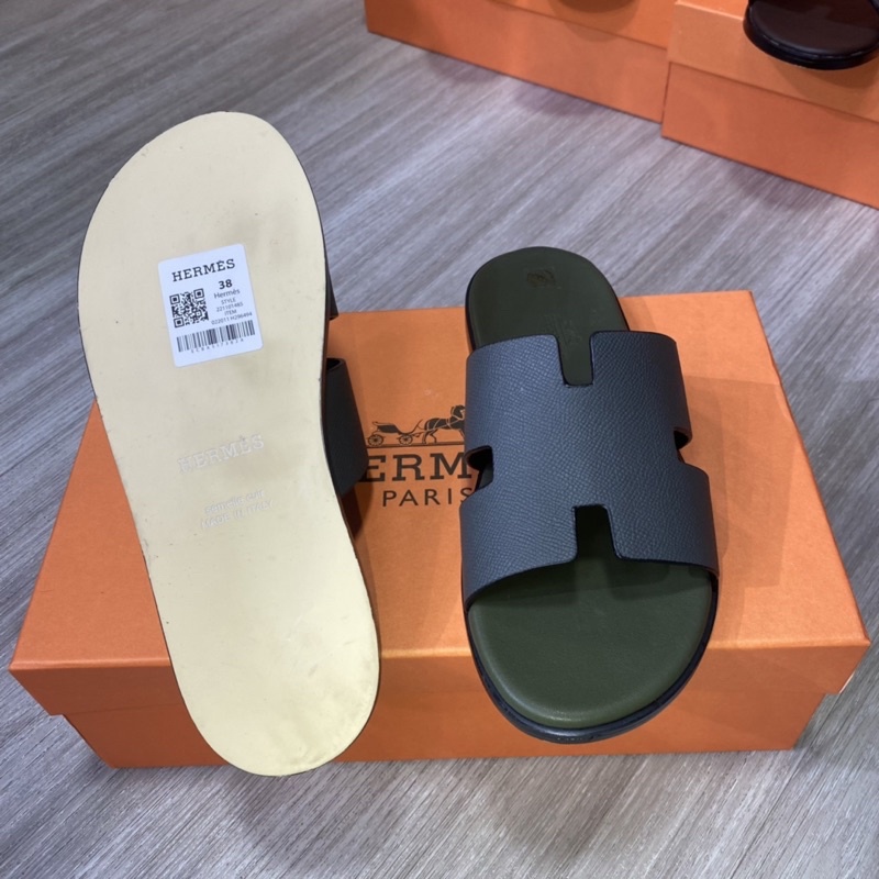 Dép nam HM đế gỗ full box sịn 2375, dép quai ngang chữ H đẹp, Bin Store