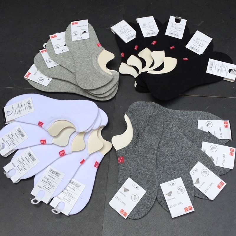 Combo 5 đôi tất  lười mắt cá chân khử mùi cotton thoáng khí - xuất nhật