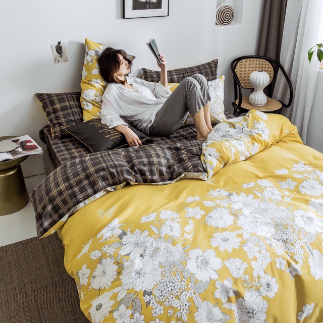Set chăn ga Tencel hoa 40s hàng đẹp.