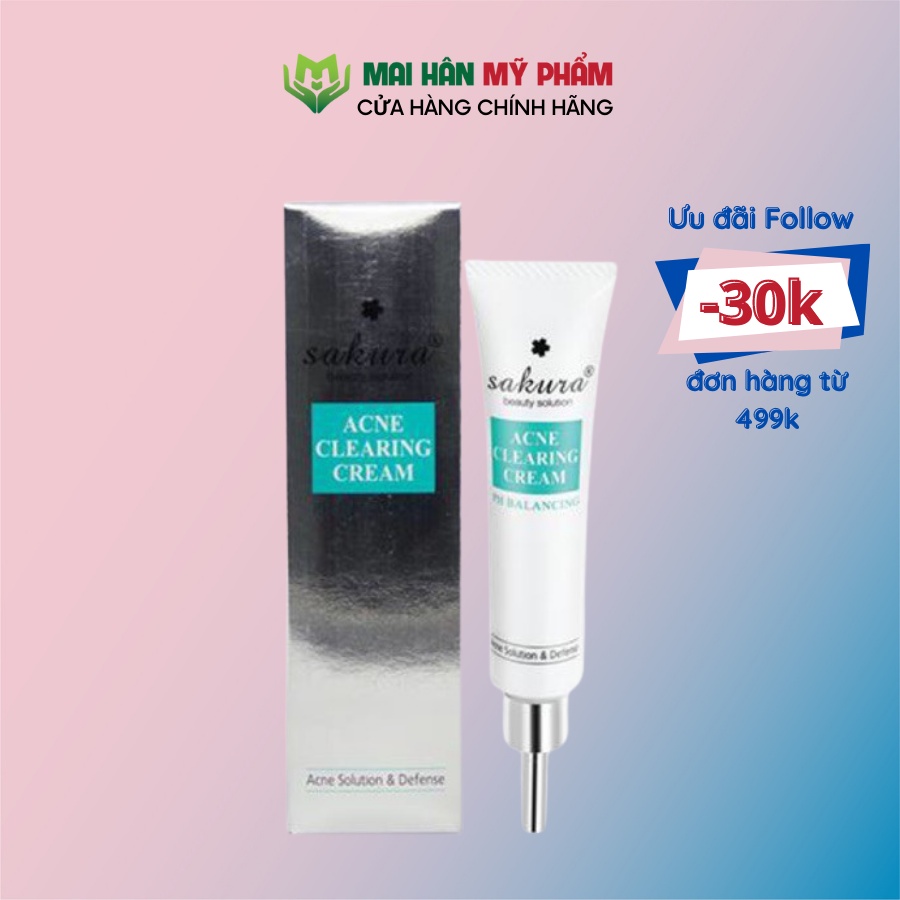 Kem làm giảm và ngừa mụn Sakura Acne Clearing Cream 25g - Mỹ Phẩm Mai Hân