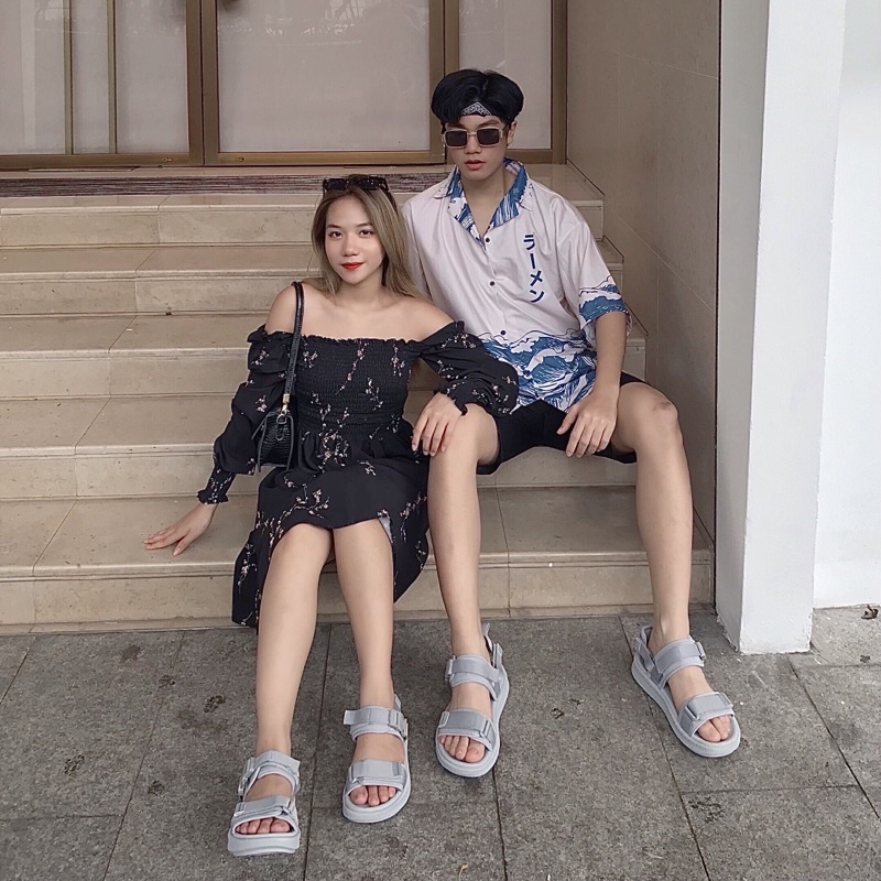 Dép Quai Hậu Nam Nữ Quai Ngang Thời Trang YANKI Sport YK278 - Xanh Xám