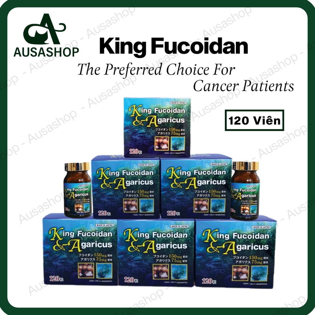 King Fucoidan & Agaricus Hộp 120 Viên - Hỗ Trợ Điều Trị Ung Thư - Chính Hãng Nhật Bản