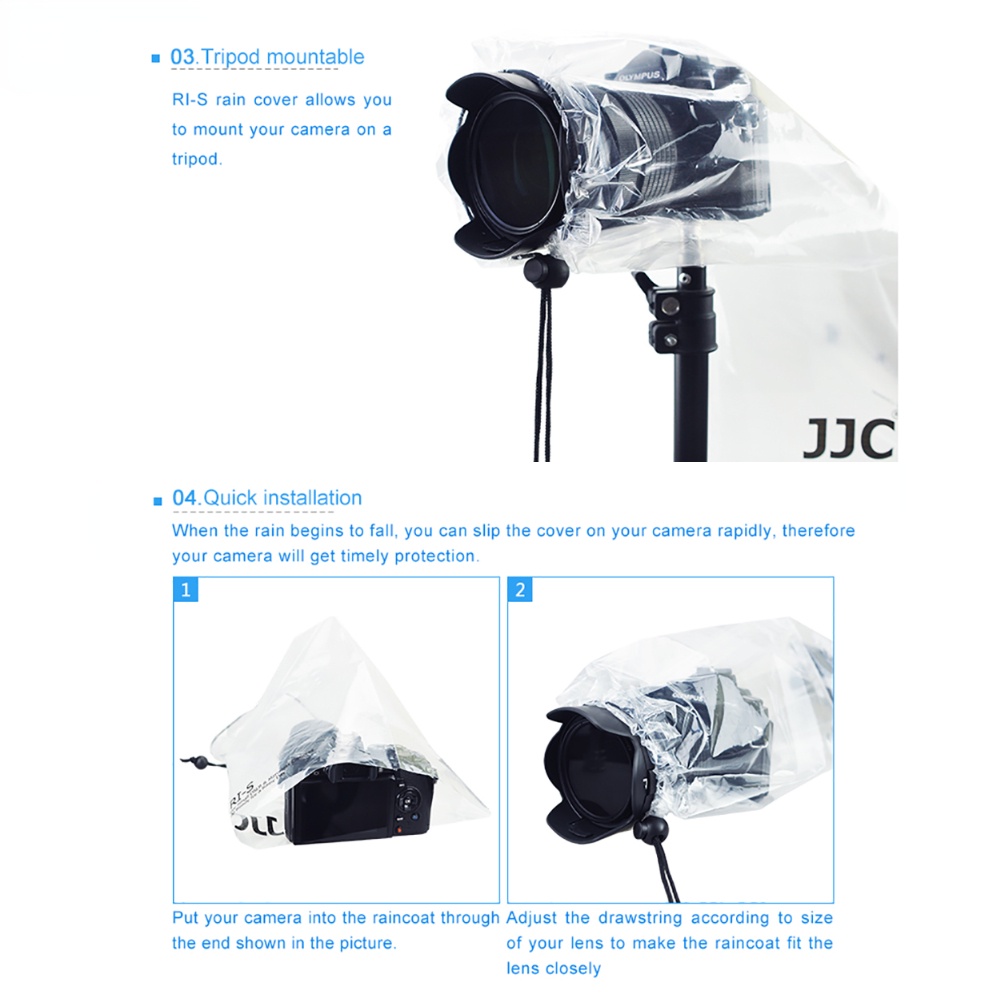 JJC RI-S Áo Mưa Cho Máy Ảnh , Máy Ảnh SLR Mirrorless Tấm Che Mưa Trong Suốt Tấm Bảo Vệ Máy Ảnh Chống Mưa