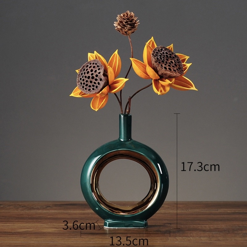 Bộ bình gốm Lọ cắm hoa Bình bông màu xanh Bắc Âu decor cao cấp