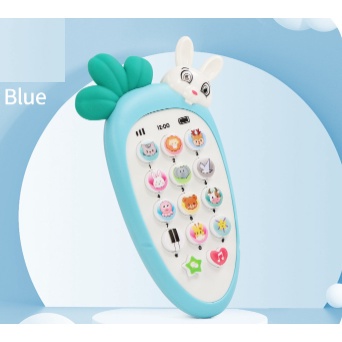 Điện thoại đồ chơi thông minh có nhạc và đèn vui nhộn cho bé (kèm vỏ silicon + dây đeo + 3 pin AAA)