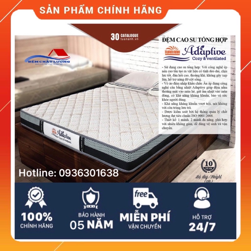 [DCLKM30- voucher 30k] Đệm cao su non - cao su tổng hợp Adaptive hàng Tuấn Anh chính hãng vải cân bằng nhiệt nhập khẩu