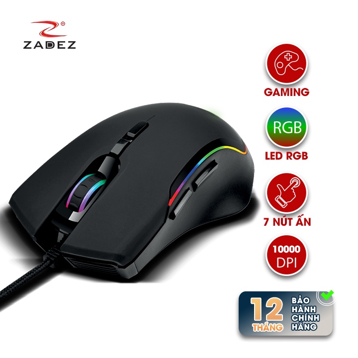 Chuột Có Dây Gaming Led RGB ZADEZ GT615M