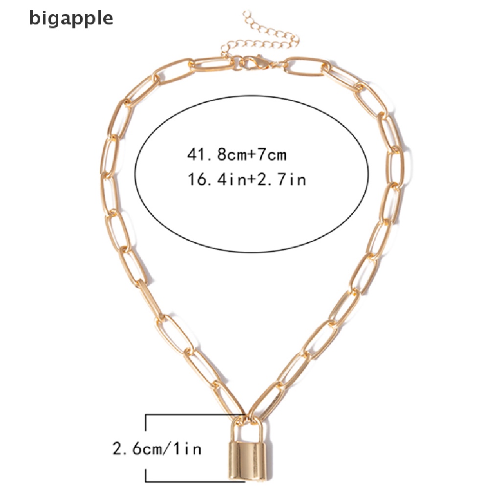 Vòng cổ Mặt Ổ Khóa Phong Cách Punk Hiphop Cá Tính Dành Cho Nam Và Nữ