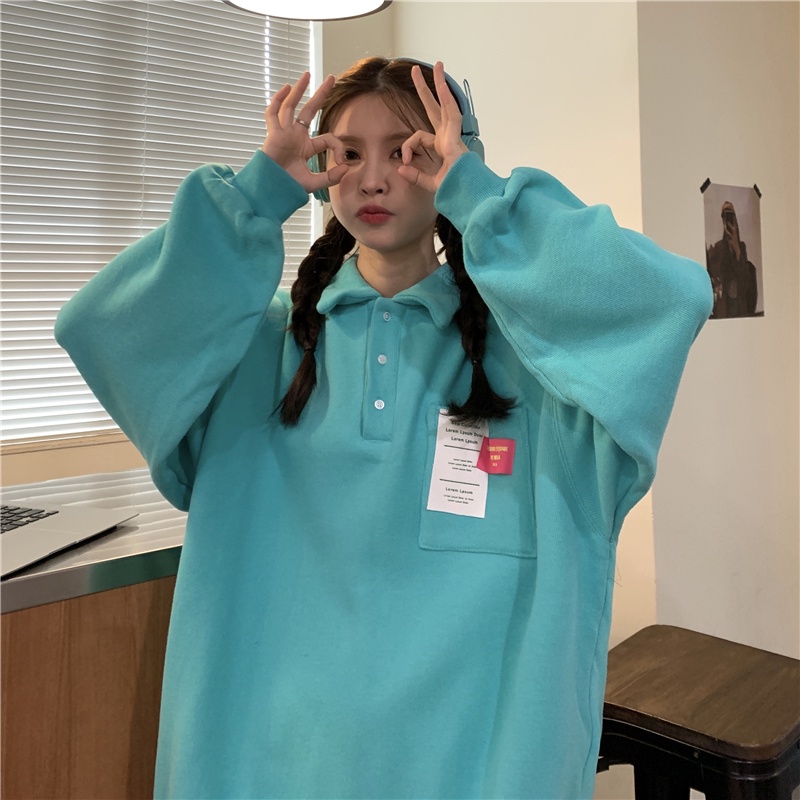 Áo Thun Polo Dài Tay Form Rộng Phong Cách Cổ Điển Thanh Lịch Dành Cho Nữ