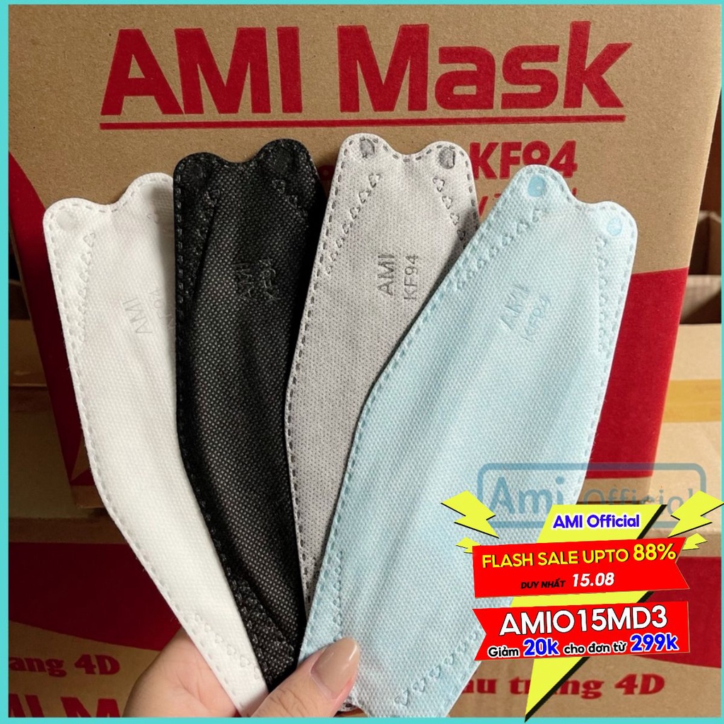 Sỉ nửa thùng khẩu trang kháng khuẩn KF94 Ami tiêu chuẩn Hàn Quốc