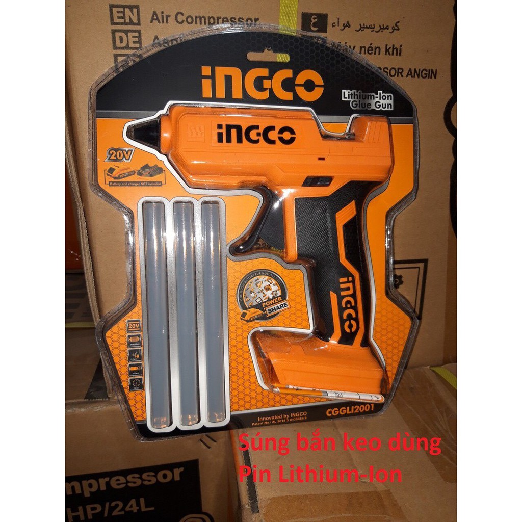 Súng bắn keo dùng pin Lithium INGCO CGGLI2001