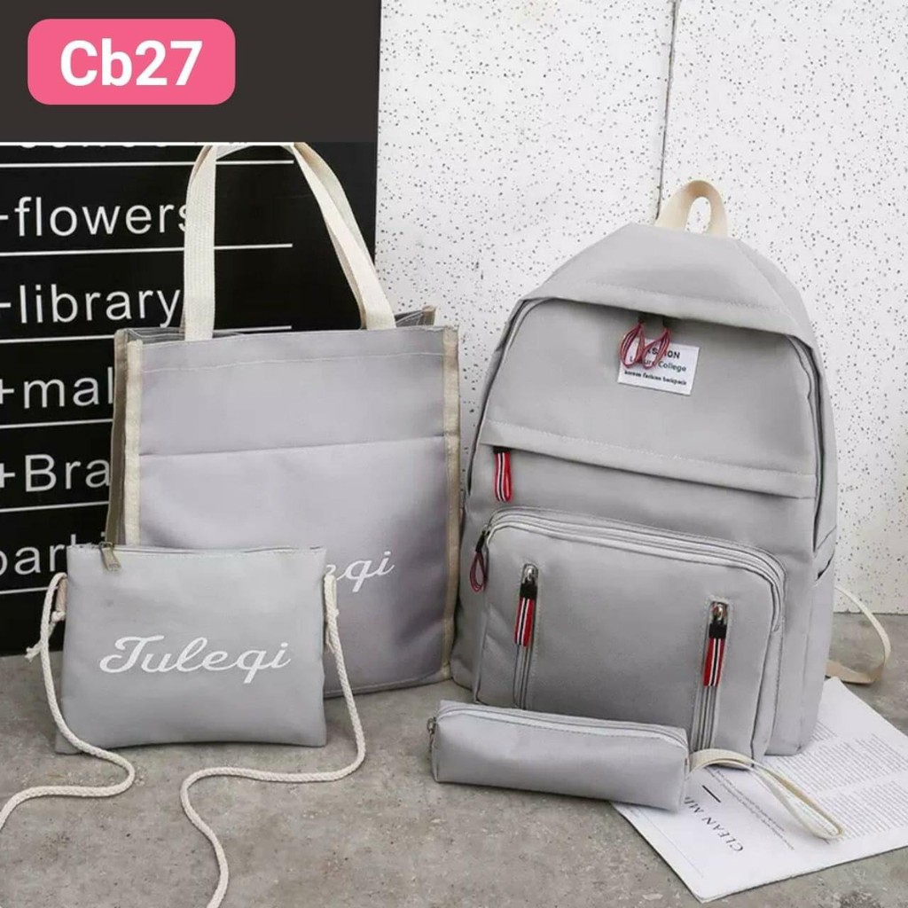 Set 4 Món Balo Túi Thời Trang Đi Học Giá Rẻ_CB27