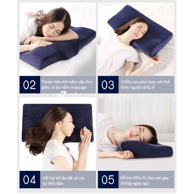 Gối Ngủ nhanh Nhật Bản Chống Ngáy ,Gối Ngủ Trị Liệu Mất Ngủ, Điều Chỉnh Đốt Sống Cổ, Đau Mỏi Vai Gáy. Tặng thêm bao gối