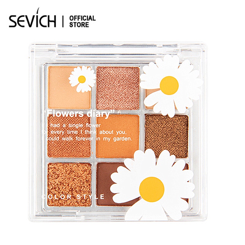Bảng phấn trang điểm mắt SEVICH 9 màu sắc không bị nhòe 7g