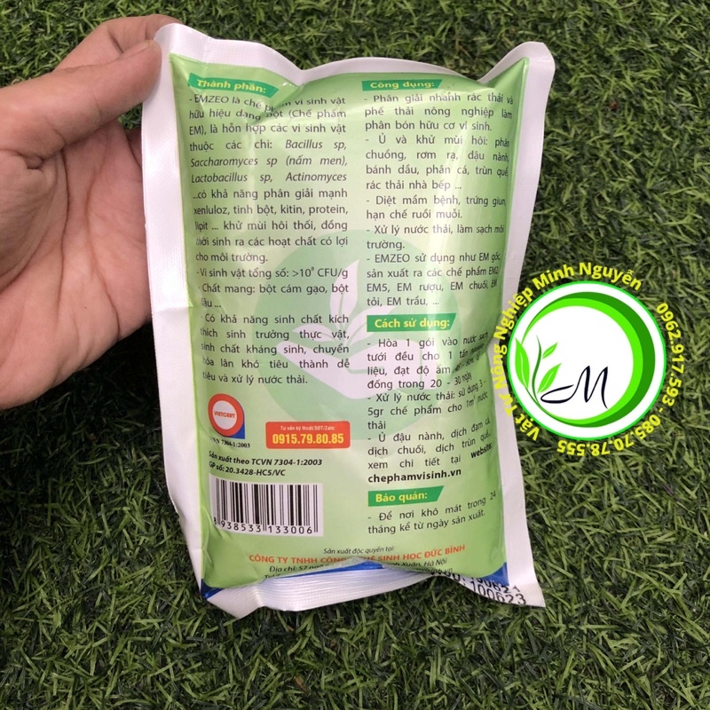 Chế phẩm vi sinh emzeo HÀNG CHUẨN xử lý nước hồ cá, rác thải nhà bếp, khử mùi, ủ phân chuồng, phân gà, chất thải hữu cơ