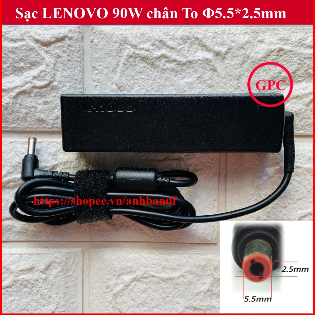 [Sạc ZIN] Sạc Laptop Lenovo 20V - 4.5A (90W) Kèm dây nguồn chân Φ5.5*2.5mm G580 Z560 Z565 Z570 Z575 G560 G570 G550