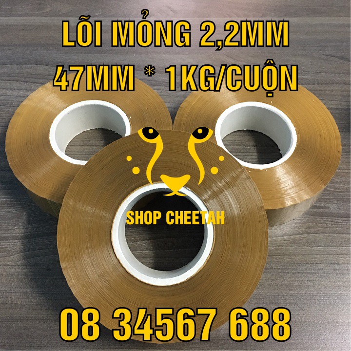 Băng dính trong /đục - lõi giấy siêu mỏng 2mm x 1kg/0,5kg – Băng dính đóng gói siêu dai và siêu dính – Băng dính OPP