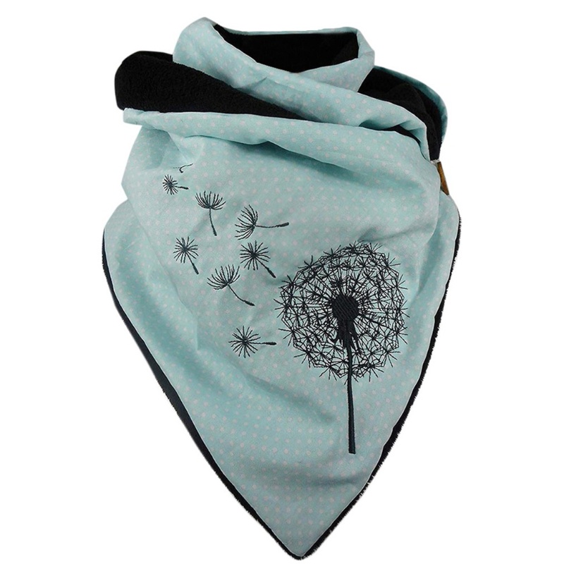 Khăn choàng cổ bằng vải giả lông cừu dày dặn giữ ấm mùa đông in họa tiết hoa bồ công anh màu sắc tương phản cho nam và nữ
 | BigBuy360 - bigbuy360.vn