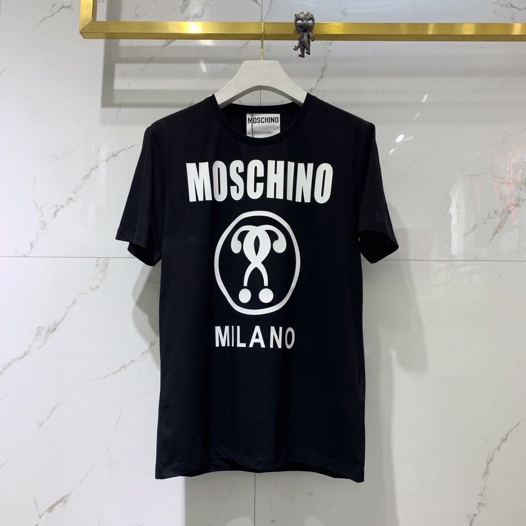 Áo thun tay ngắn cổ tròn in họa tiết logo MOSCHINO mẫu 2020 thời trang mùa hè cá tính dành cho nam