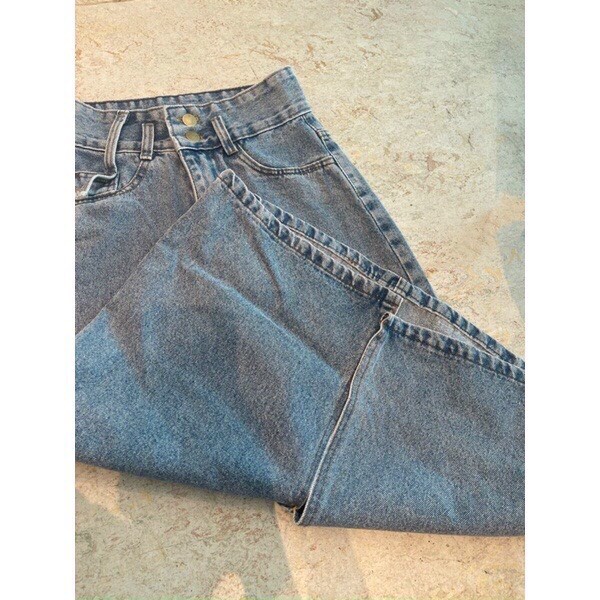 Chân váy bò xẻ sau váy jean dáng dài Gấu Store92