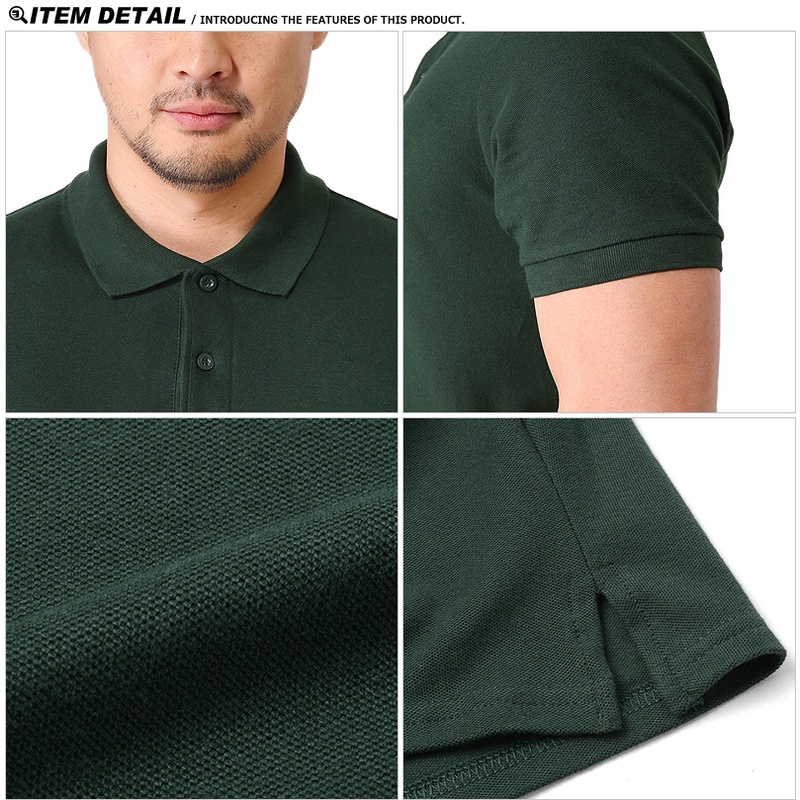 ÁO THUN POLO COTTON - XANH RÊU