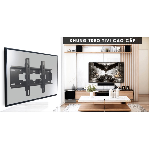 KHUNG TREO TIVI CỐ ĐỊNH, GIÁ TREO TIVI ÁP SÁT TƯỜNG TỪ 19-43 C43T, Dùng được cho các loại TV siêu mỏng như LCD, Led,