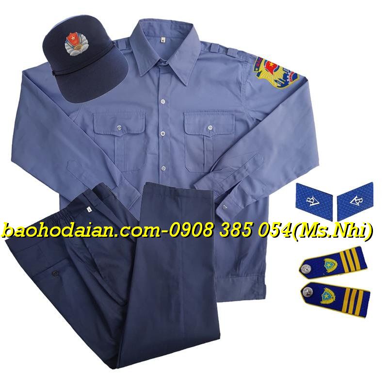 Đồng phục bảo vệ may sẵn tay dài vải kate thấm hút mồ hôi- Hình thật