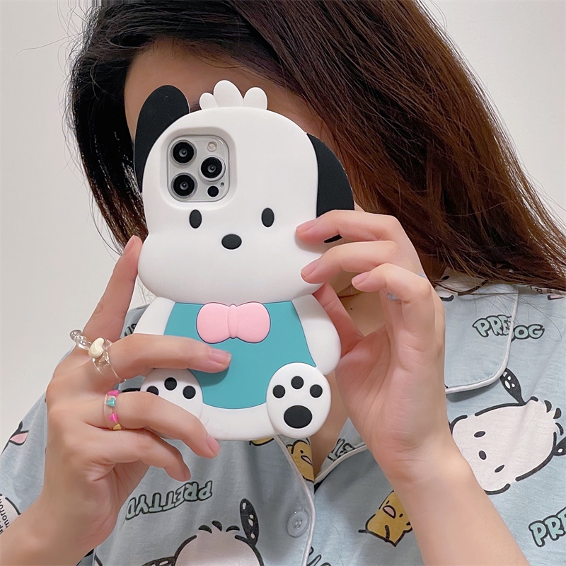 Ốp Điện Thoại Silicon In Hình Chú Chó Ba Chiều Cho iPhone XS Max 11ProMax 12ProMax 13ProMax