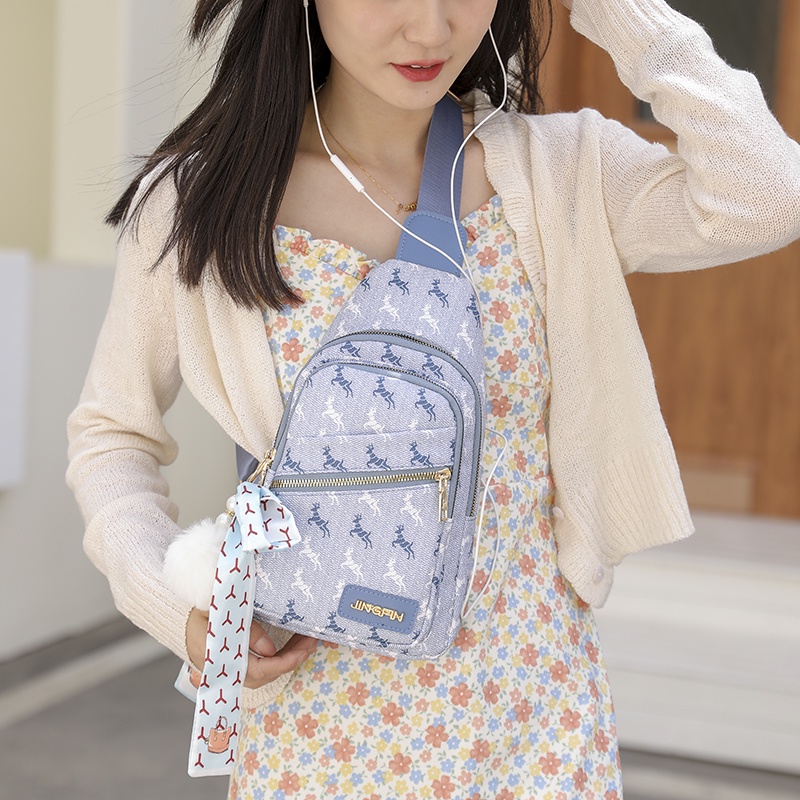 Túi đeo chéo vai da mềm màu sắc tương phản thời trang dành cho nữ