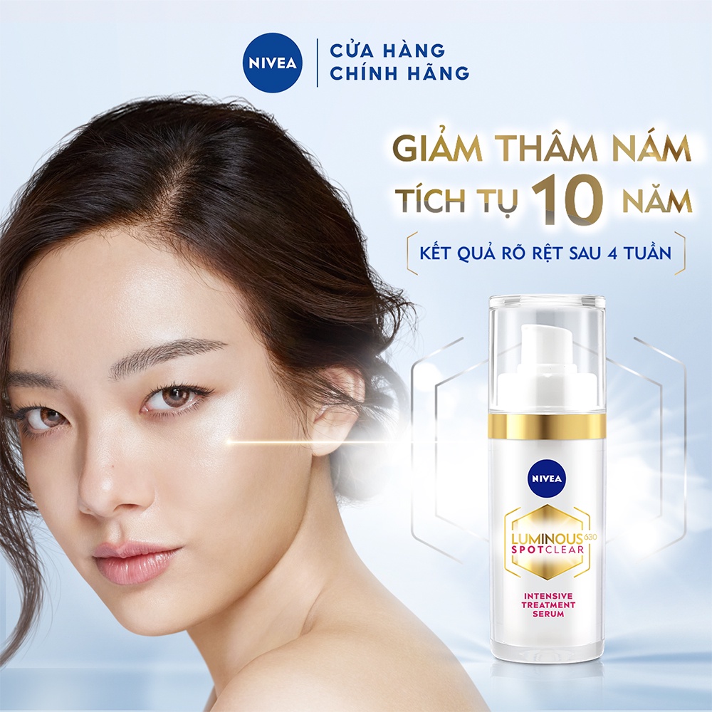 Tinh Chất Chuyên Sâu Nivea Làm Mờ Đốm Nâu &amp; Ngăn Ngừa Thâm Nám Luminous 630 Spotclear Intensive Treatment Serum 30ml