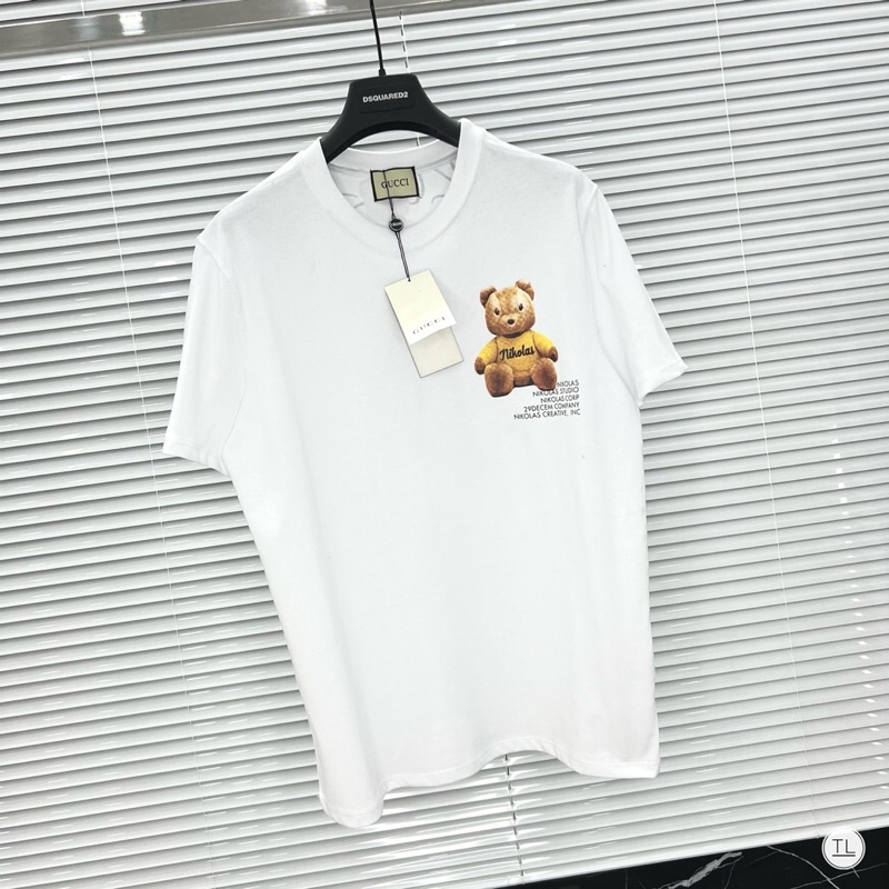 Áo thun cộc tay guci gấu đơn đôi, chất cotton 4c dày dặn, from chuẩn