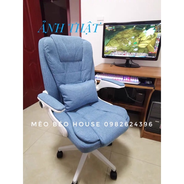 Ghế xoay văn phòng Hàn Quốc bọc nỉ nệm cao su giá rẻ tay gấp 90 độ - Ghế gaming dành cho các gamer
