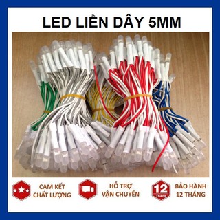 Led liền dây 5mm - Led ruồi 5mm làm biển led vẫy - cuộn 50 bóng - dùng nguồn 5v