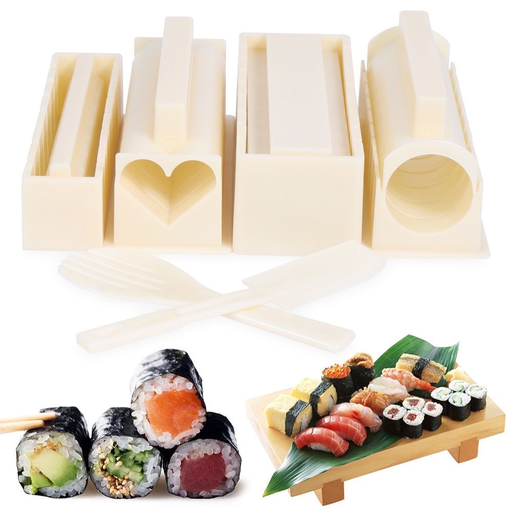 Set 3/10 khuôn làm cơm cuộn sushi đa năng chống dính DIY