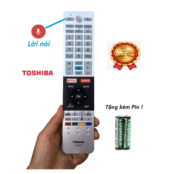 Remote Điều khiển tivi Toshiba giọng nói CT 8536 Chính hãng, Tặng pin !