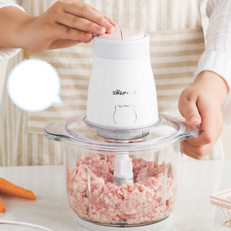 Máy xay thịt Bear - Cối thủy tinh, dung tích 2 lít, xay thịt đa năng rau củ quả - Nhập khẩu chính hãng t03