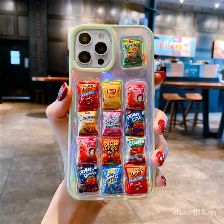 Ốp điện thoại chống sốc họa tiết bánh snack phong cách Hàn Quốc thích hợp cho Iphone se2 7 8p X Xsmax Xr11 12pro