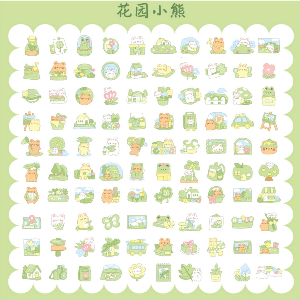 Set 200 Stiker cute, nhiều màu sắc dễ thương, trang trí sổ, đồ dùng
