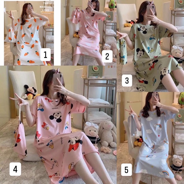 Váy ngủ hình cute (combo 2 váy)