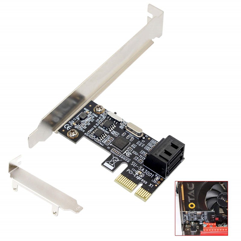 Pci-E To Sata3.0 2 Ports Expansion Card Mini Pcie To Sata 3.0 Convert Adapter Interface For Ssd Boot System Riser Controller For Pc