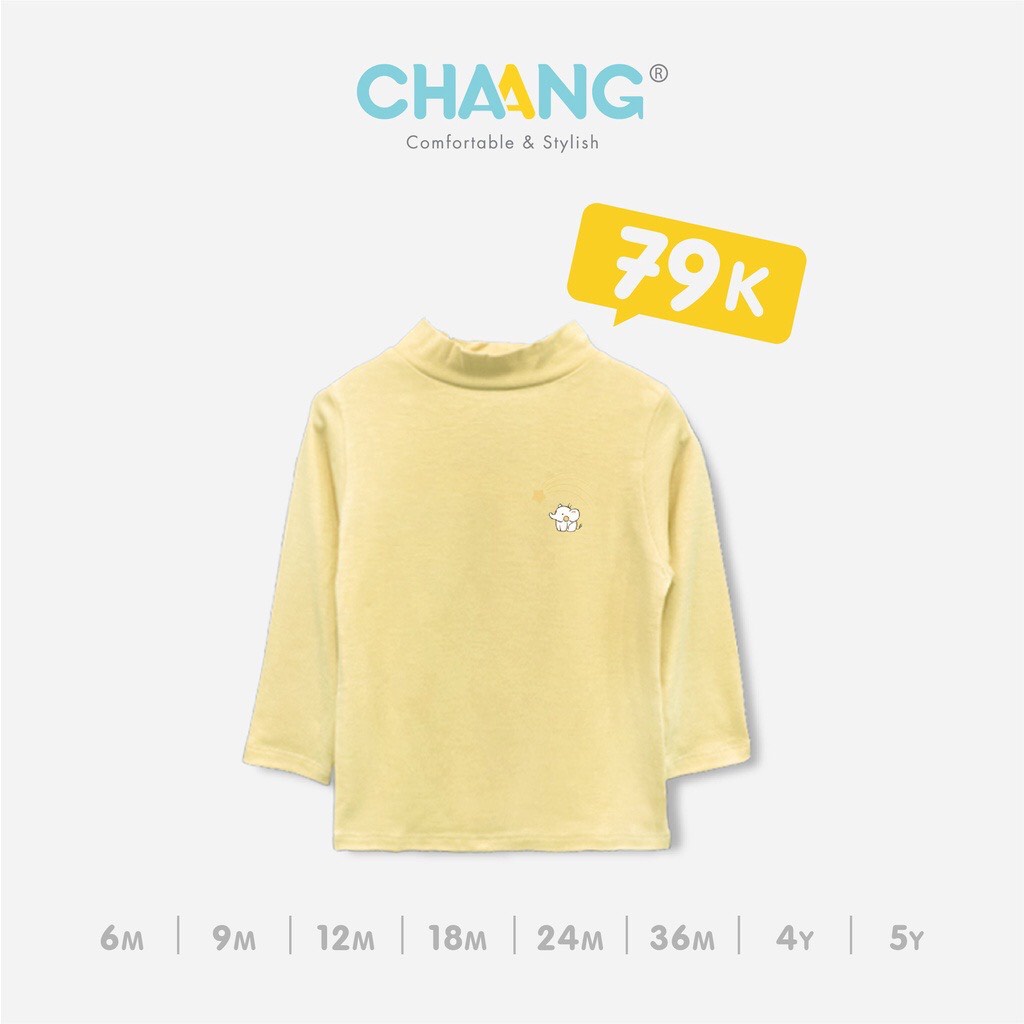 CHAANG áo giữ nhiệt chaang cổ lọ chất cotton dài tay thu đông cho bé trai, bé gái từ 3 tháng đến 5 tuổi